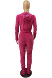 Coffee Fashion Sexy Adult Pleuche Solid Fold Hooded Collar Long Sleeve Regular Sleeve Regular Two Pieces