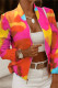 Red Casual Print Patchwork Cardigan Outerwear