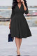 Black Casual Solid Patchwork V Neck A Line Dresses
