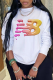 White Casual Sportswear Print Patchwork O Neck Tops