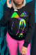 Black Casual Sportswear Print Patchwork Letter O Neck Tops