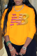 Yellow Casual Sportswear Print Patchwork O Neck Tops