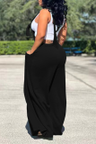 Pink Casual Solid Patchwork Loose Jumpsuits
