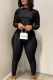 Black Sexy Solid Patchwork Half A Turtleneck Skinny Jumpsuits