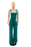 Pink Casual Solid Patchwork Loose Jumpsuits