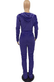 Coffee Fashion Sexy Adult Pleuche Solid Fold Hooded Collar Long Sleeve Regular Sleeve Regular Two Pieces