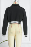 Pink Casual Street Print Patchwork Buckle Turndown Collar Outerwear