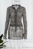 Zebra Sexy Print Patchwork Long Sleeve Two Pieces