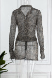 Zebra Sexy Print Patchwork Long Sleeve Two Pieces