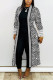 White Black Casual Daily Print Printing Cardigan Collar Plus Size Outerwear