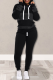 Grey Street Striped Draw String Hooded Collar Long Sleeve Two Pieces