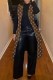 Dark Brown Elegant Print Letter Turndown Collar Tops