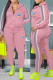 Pink Casual Print Patchwork Turndown Collar Long Sleeve Two Pieces