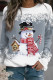 Grey Casual Snowman Printed Basic O Neck Tops