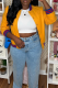 Gold Street Solid Patchwork Cardigan Collar Outerwear
