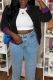 Black Street Solid Patchwork Cardigan Collar Outerwear