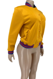 Red Street Solid Patchwork Cardigan Collar Outerwear