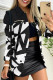 White Casual Print Patchwork Turndown Collar Outerwear