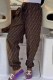 Dark Brown Casual Print Letter Harlan Bottoms