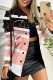 Pink Casual Print Patchwork Turndown Collar Outerwear