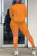 Orange Street Print Patchwork O Neck Long Sleeve Two Pieces