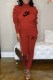 Orange Casual Print Letter Turtleneck Long Sleeve Two Pieces