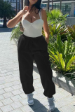 Coffee Street Solid Patchwork Harlan Mid Waist Harlan Solid Color Bottoms