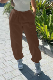 Coffee Street Solid Patchwork Harlan Mid Waist Harlan Solid Color Bottoms
