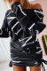 White Black Casual Print Patchwork Fold One Shoulder Pencil Skirt Dresses