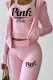 Pink Sexy Print Letter Long Sleeve Three Pieces