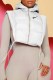 White Street Print Letter Hooded Collar Outerwear