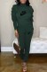 Ink Green Casual Print Letter Turtleneck Long Sleeve Two Pieces
