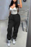 Coffee Street Solid Patchwork Harlan Mid Waist Harlan Solid Color Bottoms