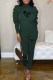Ink Green Casual Print Letter Turtleneck Long Sleeve Two Pieces