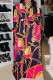 Blue Pink Casual Print Patchwork Buckle Turndown Collar Shirt Dress Dresses