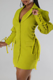 Purple Casual Solid Bandage Patchwork Buckle Turndown Collar Outerwear