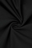 Red Casual Solid Patchwork Frenulum Fold O Neck A Line Dresses
