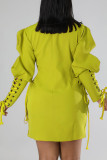 Purple Casual Solid Bandage Patchwork Buckle Turndown Collar Outerwear
