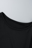 Red Casual Solid Patchwork Frenulum Fold O Neck A Line Dresses