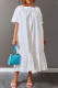 White Casual Solid Patchwork Square Collar Straight Dresses