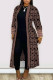 Coffee Casual Daily Print Printing Cardigan Collar Plus Size Outerwear
