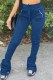 Blue Street Print Letter Mid Waist Bottoms