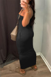 Red Sexy Casual Solid Backless Strapless Sleeveless Dress