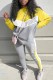 Yellow Casual Print Patchwork Letter O Neck Long Sleeve Two Pieces