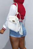 Red Casual Letter Embroidery Patchwork Hooded Collar Outerwear