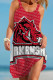 Red Sexy Casual Print Basic O Neck Sling Dress Dresses