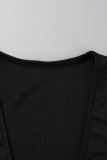 Pink Sexy Solid Patchwork V Neck Long Sleeve Two Pieces