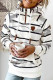 White Casual Print Patchwork Hooded Collar Tops