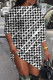Black White Casual Print Patchwork O Neck Long Sleeve Dresses