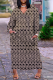 Brown Street Plaid Print Patchwork V Neck Straight Dresses